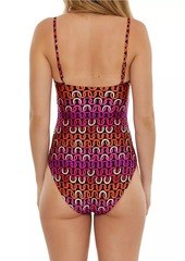 Trina Turk Echo Chain Scoopneck One-Piece Swimsuit