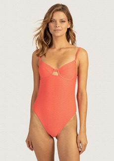 TRINA TURK SWIM  EMPIRE LUREX UNDERWIRE ONE PIECE / PAPAYA