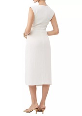 Trina Turk Evelyn Crinkled O-Ring Midi-Dress