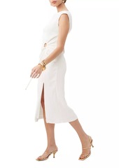 Trina Turk Evelyn Crinkled O-Ring Midi-Dress