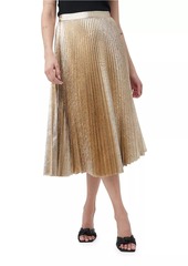 Trina Turk Faye Metallic Pleated Midi-Skirt