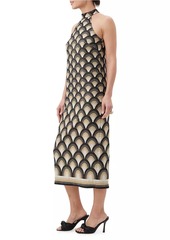 Trina Turk Giri Geometric Jacquard-Knit Sleeveless Midi-Dress