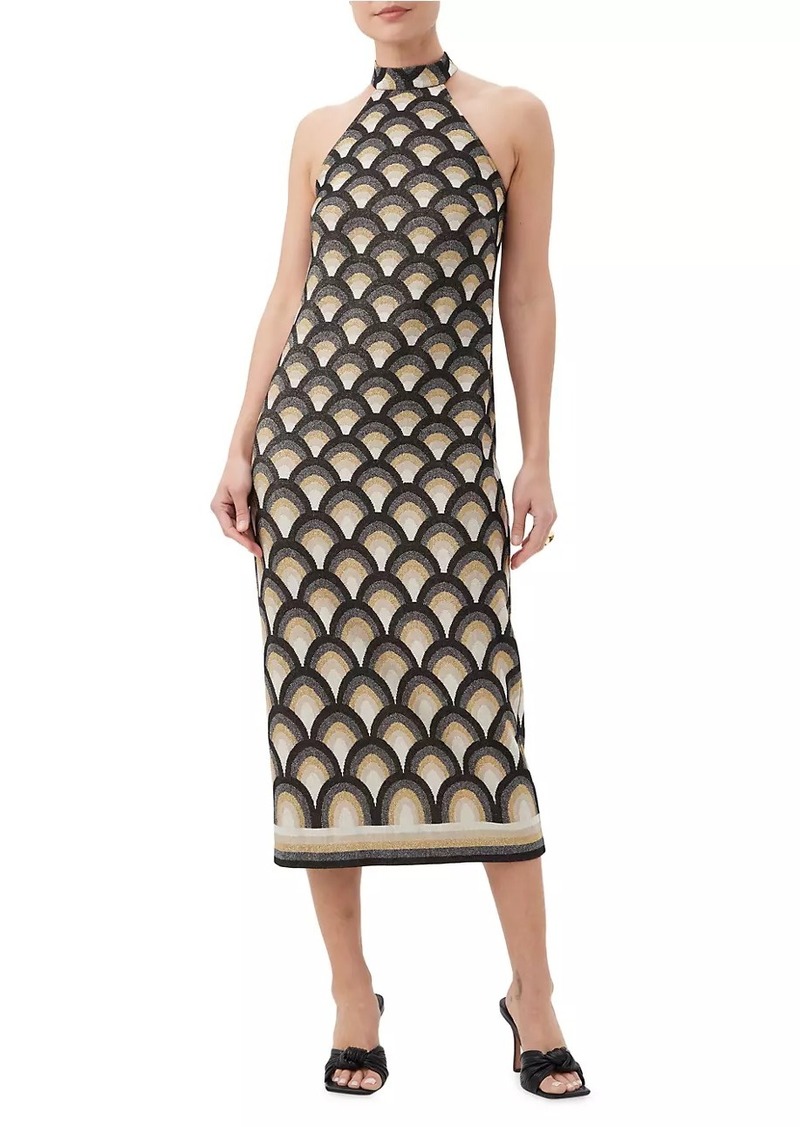 Trina Turk Giri Geometric Jacquard-Knit Sleeveless Midi-Dress