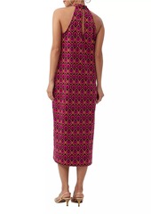 Trina Turk Giri Graphic Halter Midi-Dress