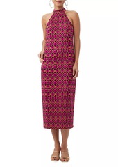 Trina Turk Giri Graphic Halter Midi-Dress