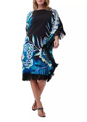 Trina Turk Global Fringe Silk Caftan Dress