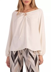 Trina Turk Hydra Self-Tie Boatneck Blouse