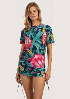 TRINA TURK SWIM  INDIA GARDEN CINCH SHIRT DRESS / MULTI