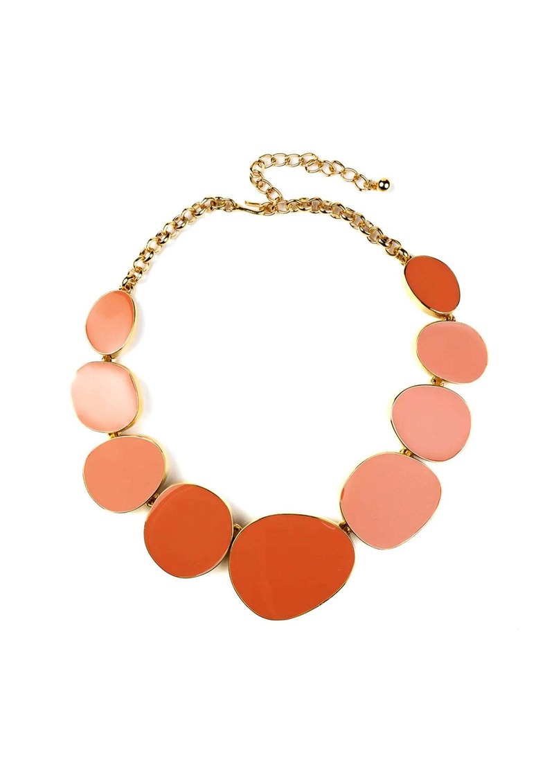 Trina Turk KENNETH JAY LANE  KJL FLAT CORAL AND GOLD COLLAR NECKLACE / CORAL