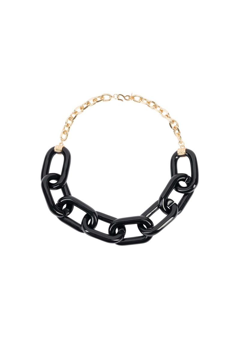 Trina Turk THIRD PARTY  KJL GOLD BLACK RESIN 8 LINK NECKLACE / BLACK/GOLD