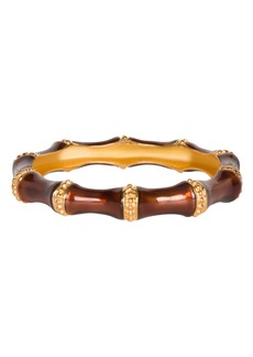 Trina Turk KENNETH JAY LANE  KJL RESIN BAMBOO BANGLE BRACELET / BROWN