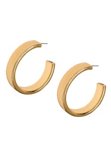 Trina Turk KENNETH JAY LANE  KJL RIBBED GOLD POST EARRINGS / GOLD