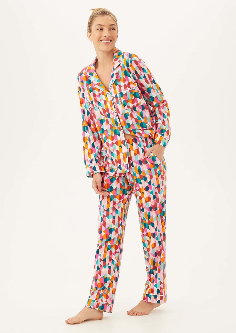 Trina Turk KOMAR - BEDHEAD  DANCING DOTS  WOMEN'S LONG SLEEVE LONG PANT JERSEY PJ SET / MULTI