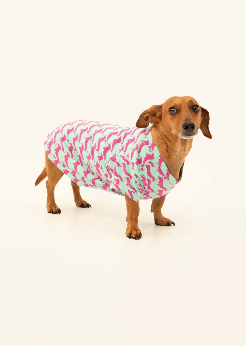 Trina Turk KOMAR - BEDHEAD  DOG WALK JERSEY PET PAJAMA SHIRT / PURPLE