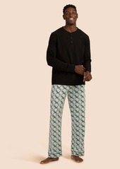 Trina Turk KOMAR - BEDHEAD  HOUNDS MEN'S LONG SLEEVE HENLEY LONG PANT PJ SET / MULTI