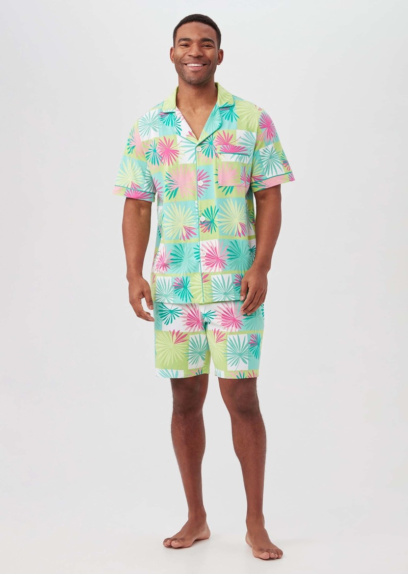 Trina Turk KOMAR - BEDHEAD  TROPICAL TILE MEN'S SHORT SLEEVE BOXER SHORT JERSEY PJ SET / MULTI