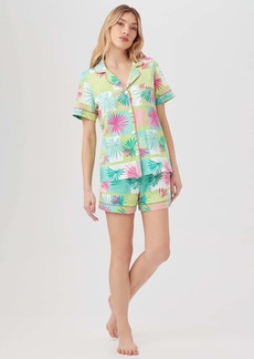 Trina Turk KOMAR - BEDHEAD  TROPICAL TILE WOMEN'S SHORT SLEEVE SHORTY JERSEY PJ SET / MULTI