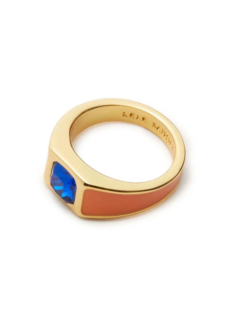 Trina Turk Lele Sadoughi  JEWELED SIGNET RING / APRICOT