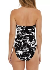 Trina Turk Lennox Lace-Up Bandeau One-Piece Swimsuit