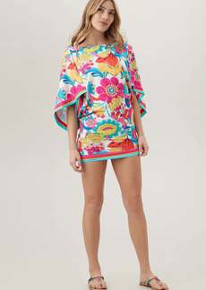 TRINA TURK SWIM  WOMEN'S FONTAINE BOATNECK TUNIC SWIM COVER-UP DRESS / MULTI