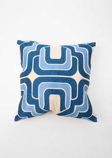 Trina Turk LICENSEE  OGEE BLUE EMBROIDERED DOWN PILLOW / BLUE