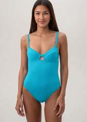 Trina Turk Swim Women's Ripple Rib Underwire Bra One Piece Swimsuit / Blue 4