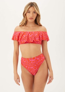 Trina Turk Swim Women's Trellis Off The Shoulder Ruffle Bandeau Swim Top / Multi 2