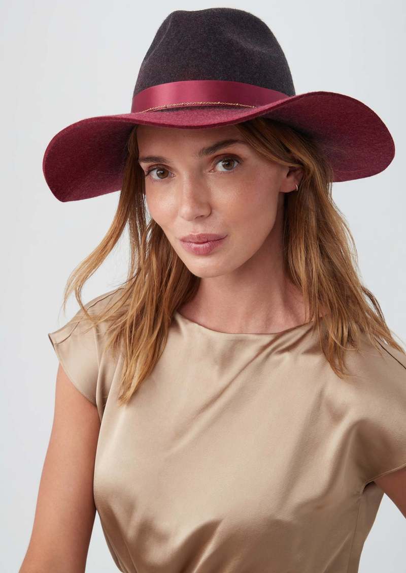 Trina Turk LICENSEE  TT OMBRE FELT FEDORA / BURGUNDY