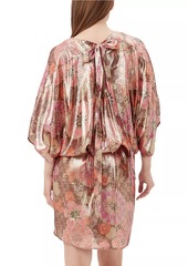 Trina Turk Manhattan Floral Silk-Blend Blouson Minidress