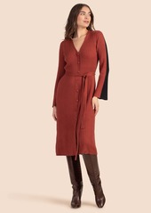 TRINA TURK  MERCER SWEATER DRESS / CINNAMON/BLACK