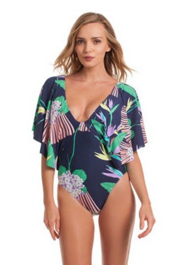 swimsuit with flutter sleeves