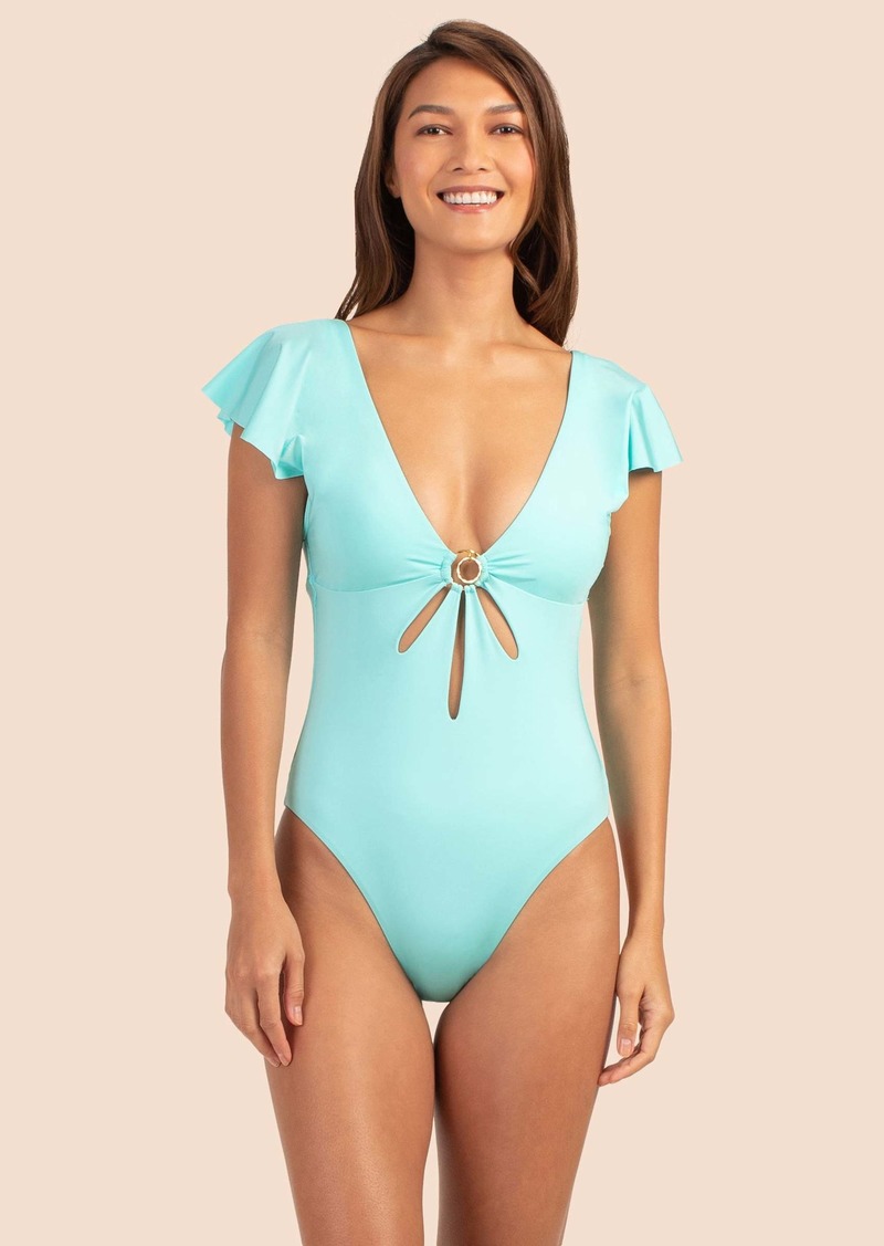 Trina Turk Swim Monaco Solids Flutter Maillot / Geranium Pink 2