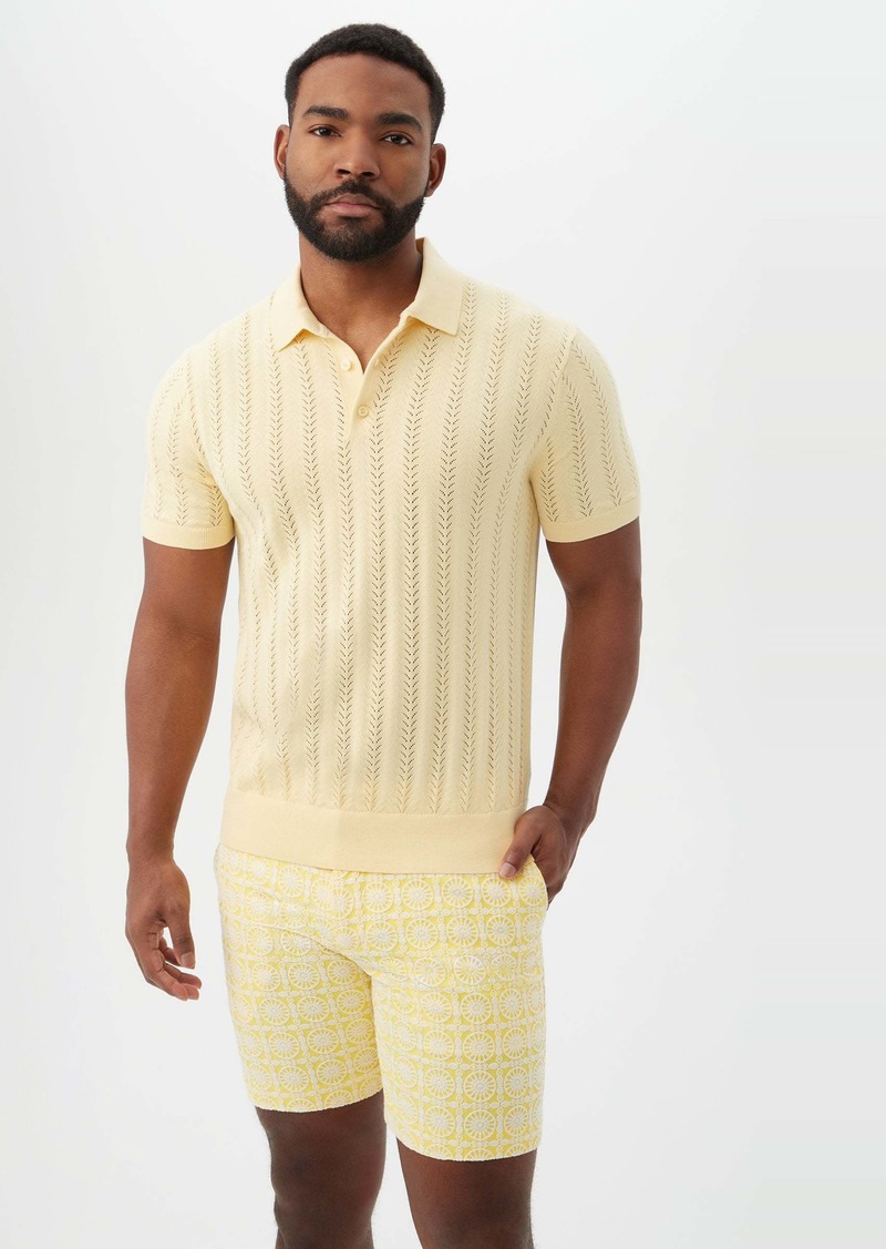 Trina Turk Mr Turk Cole Short Sleeve Polo / Mellow Yellow XL