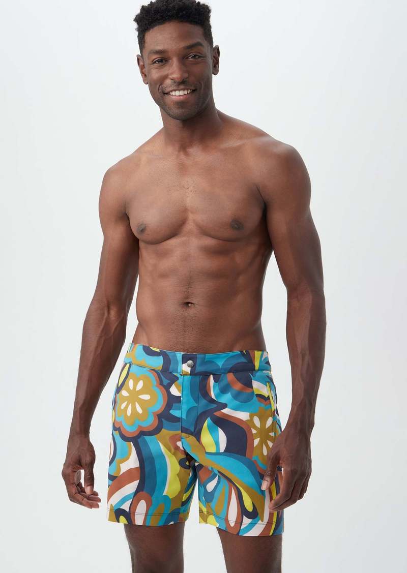 Trina Turk MR TURK  HONOLULU BOARD SHORT / TRIBECA TEAL MULTI