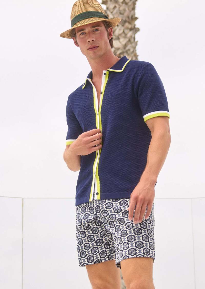 Trina Turk MR TURK  KYLIAN SHORT SLEEVE POLO / INK MULTI