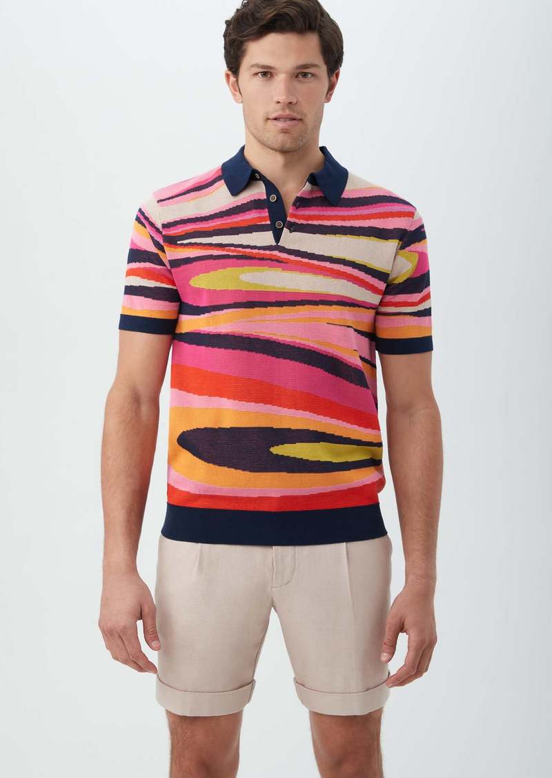 Trina Turk MR TURK  GRAYSON SHORT SLEEVE POLO / INK MULTI