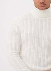 Trina Turk Mr Turk Oberon Merino Wool Turtleneck Sweater / Winter White M