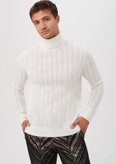 Trina Turk Mr Turk Oberon Merino Wool Turtleneck Sweater / Winter White M