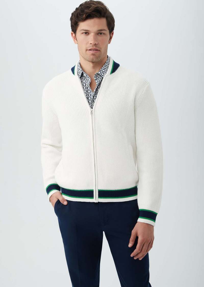 Trina Turk Mr Turk Robertson Bomber Jacket / White XS