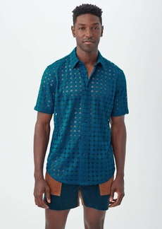 Trina Turk MR TURK  SCHEIDER LACE SHIRT / BETHESDA BLUE