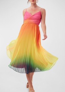 Trina Turk Natalie Ombre Wrap Sleeveless Midi Dress