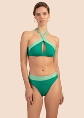 Trina Turk Swim Olympia Rib High Neck Top / Green 4