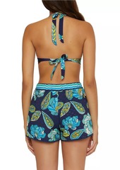 Trina Turk Pirouette Pom-Pom Floral Pull-On Shorts