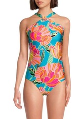 Trina Turk Reversible Halterneck One Piece Swimsuit