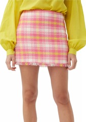 Trina Turk Rico Plaid Tweed Miniskirt