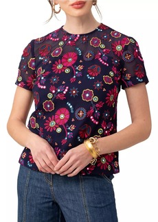 Trina Turk Rochelle Embroidered Floral Top