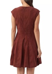 Trina Turk Sabi Suede Fit & Flare Minidress