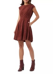 Trina Turk Sabi Suede Fit & Flare Minidress