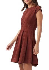 Trina Turk Sabi Suede Fit & Flare Minidress