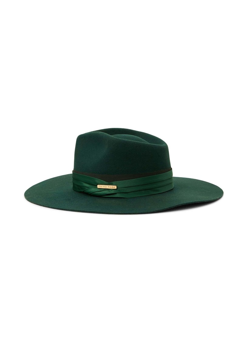 Trina Turk SAN DIEGO HAT CO.  TT DRESDEN WOOL FELT FEDORA / GREEN